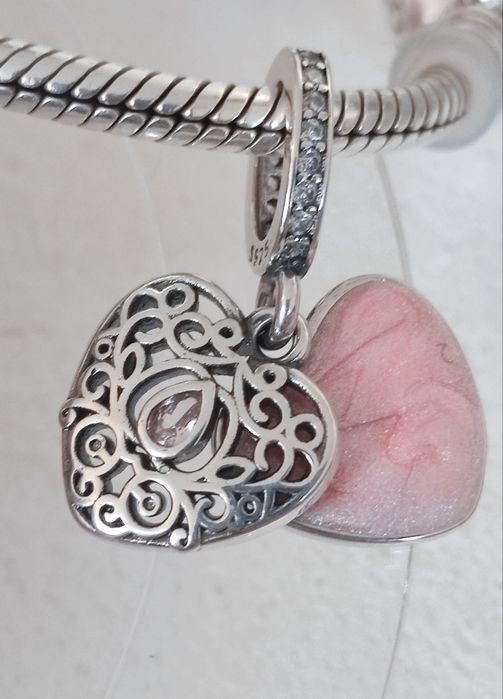 Zawieszka Charm's podwójne serce s 925