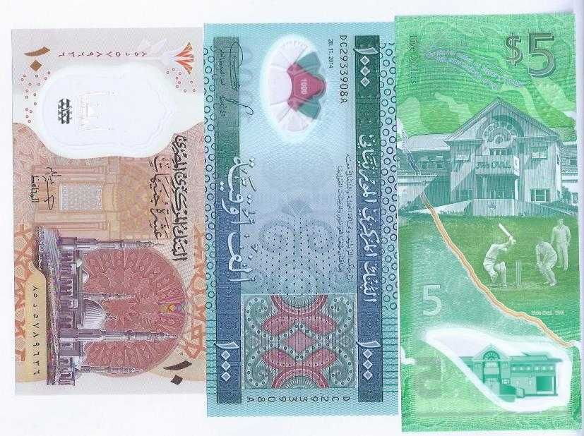 NOTAS DE POLIMERO 3 Barbados Mauritania Egito  NOVAS