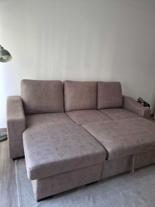 Sofá cama cinzento - para levantar zona Mafra