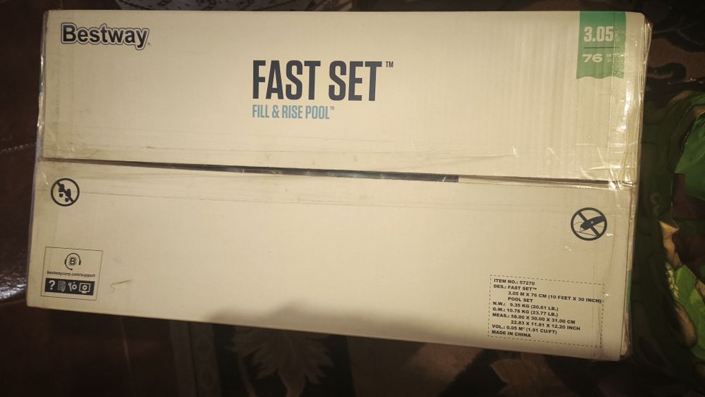 Piscina Bestway Fast Set 305x76cm — Nova, Nunca Usada
