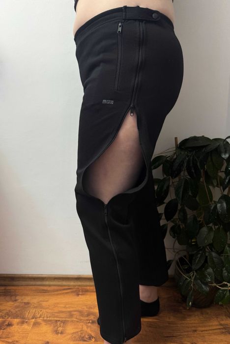 Spodnie dresowe rozpinane zamkami bawełniane dresy LPC L XL 40 42