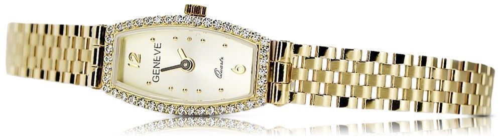 Prześliczny 14K 585 złoty damski zegarek Geneve lw100y Łódź biżuteria