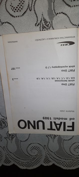 Książka Fiat Uno od modeli 1989