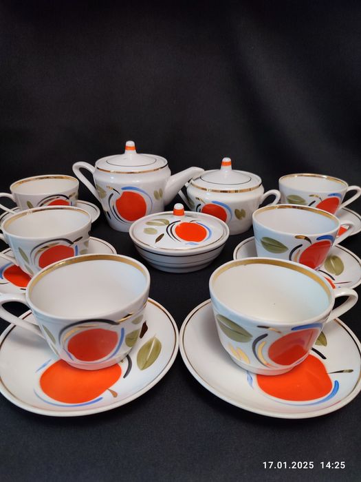 Чайный сервиз Жито Городница, Яблоко Полонное. СССР ретро, винтаж.