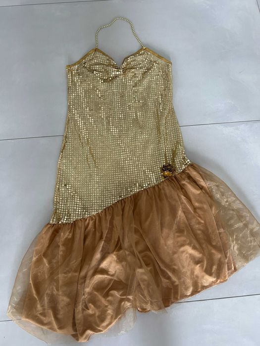 Złota cekinowa sukienka na  Sylwestra karnawał M/L