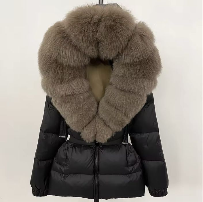 Куртка новая пуховик красивая мех пальто