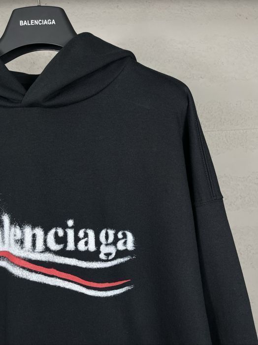 Худи BALENCIAGA черное оверсайз унисекс мужское оригинал с капюшоном
