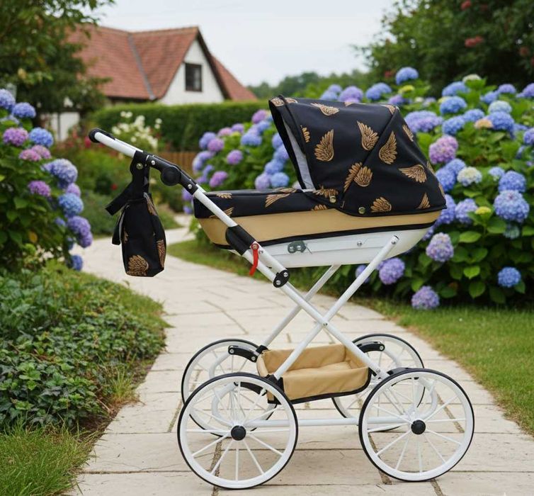 Wózek Dla Lalek Głęboki Retro Premium Solidny Nowy z Gwarancją