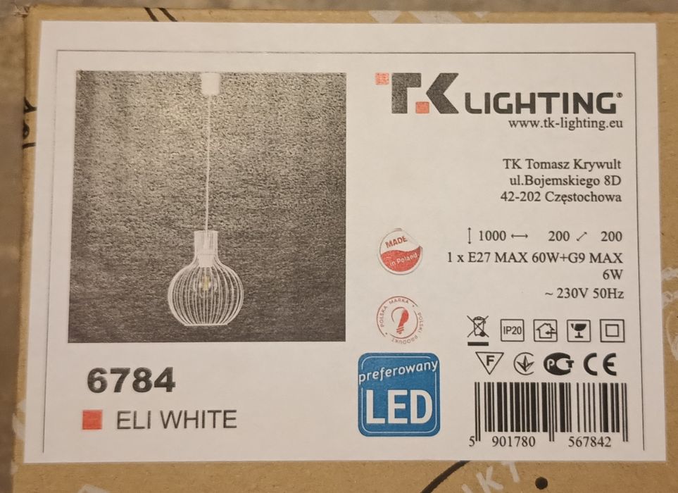 Lampa wisząca firmy tk lighting
