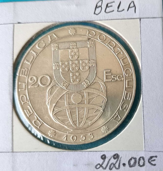3 Moedas Comemorativas Portuguesas 2ª República 20 escudos ( prata )