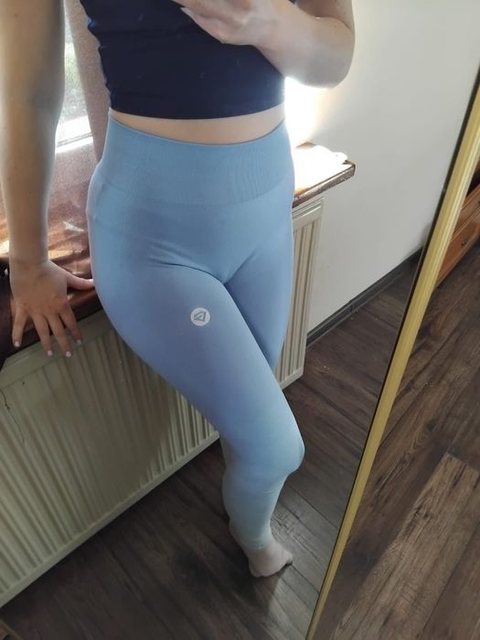 Legginsy niebieskie gym Glamour do ćwiczeń