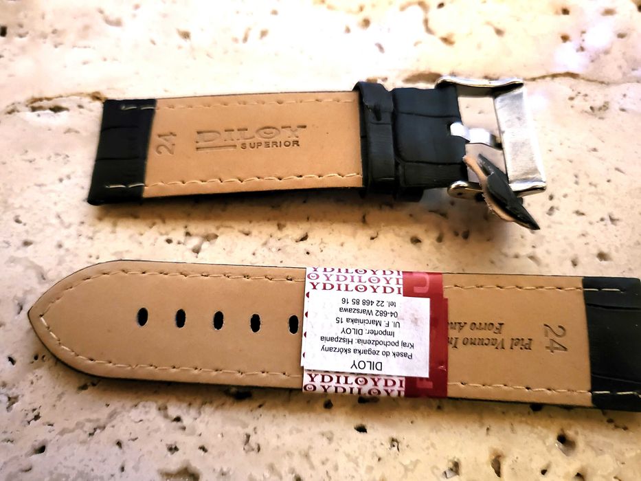 Pasek do zegarka DILOY 24mm czarny
