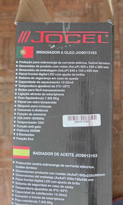 Aquecedor a Óleo Jocel JIO 9 0 1 3 1 6 3 2000W