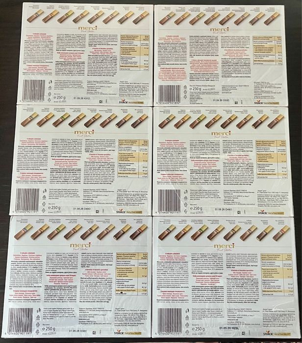 Merci Storck czekoladki bombonierki zestaw 6 pudełek 120 szt