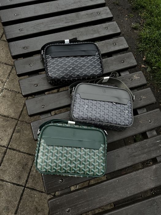 Месенджер Goyard/ сумка гоярд/ гаярд сумка через плече чорна/ зелена