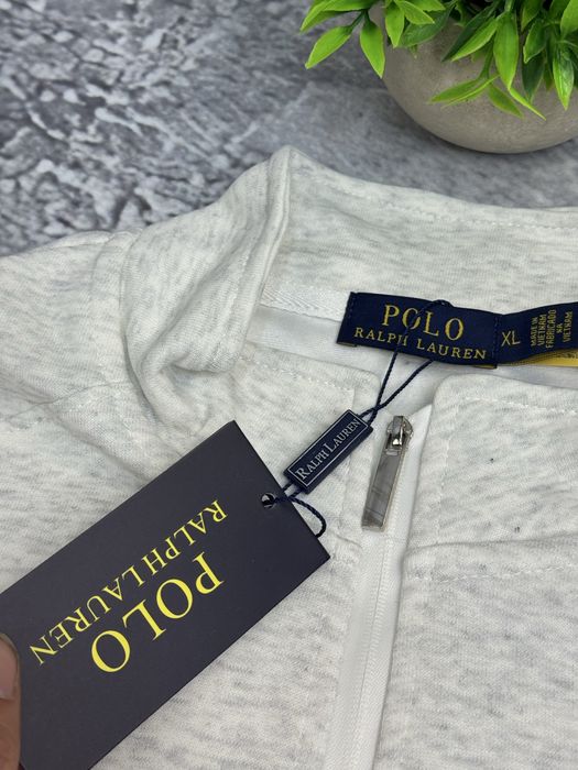 Полузамок Polo Ralph Lauren 1/3 зип чоловічий сірий Поло Ральф Лоурен