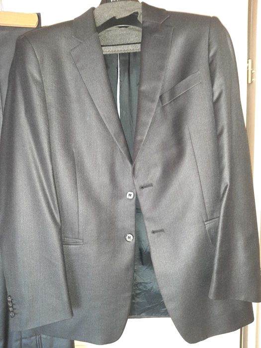 Garnitur męski, grafitowy, stalowy