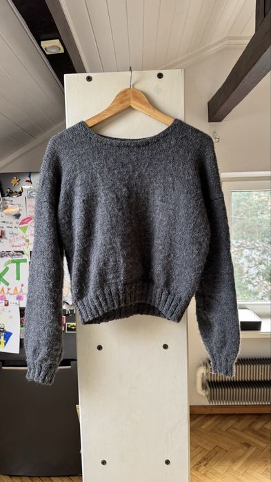 100% wełna szary sweter hand made TOS Arket 303 Avenue Massimo