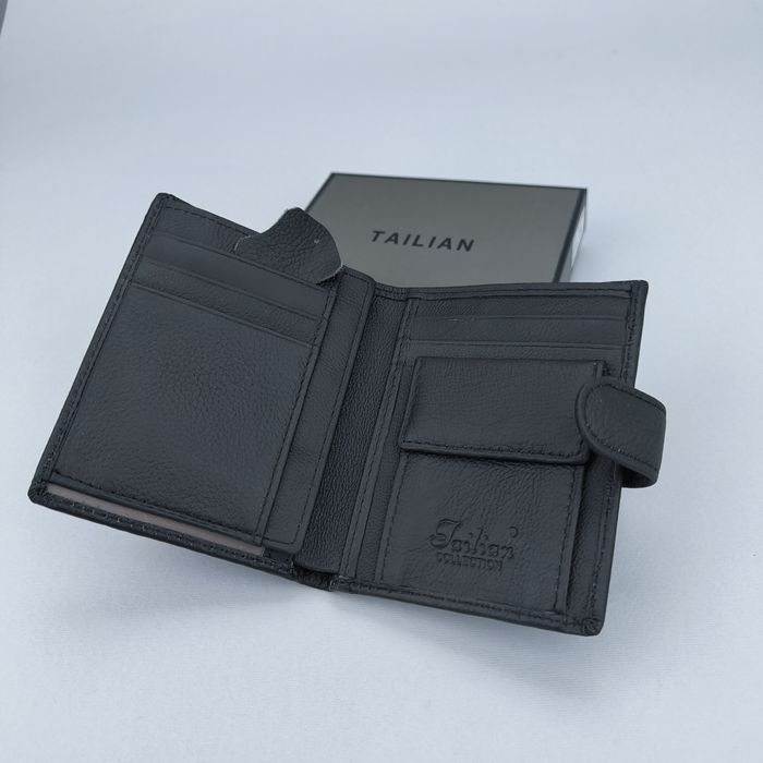 Гаманець чоловічий Tailian шкіряний кошелек мужской кожаный черный