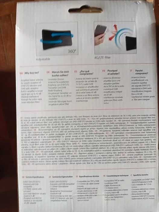 Amplificador de antena de TV para interior. Antena TV indoor digital*
