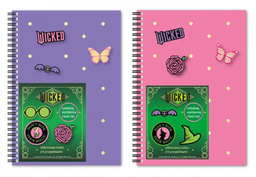 Notes A5/80K z przypinkami Wicked mix Beniamin ,150x20 mm