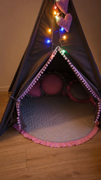 Namiot tipi dla dziecka szyty na zamówienie + mata, poduszki