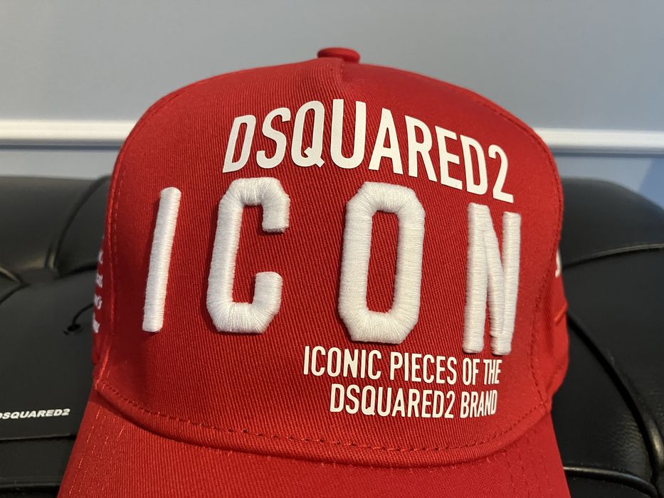 Dsquared2 lukusowa czapka z daszkiem Nowa Red