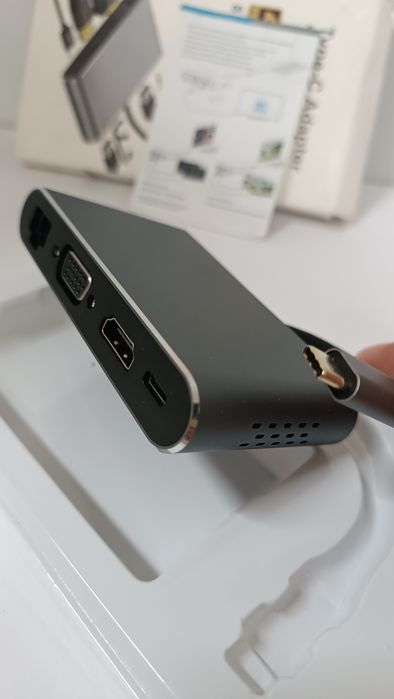 Hub USB C, adaptador 8 em 2 Tipo C com porta de carregamento PD