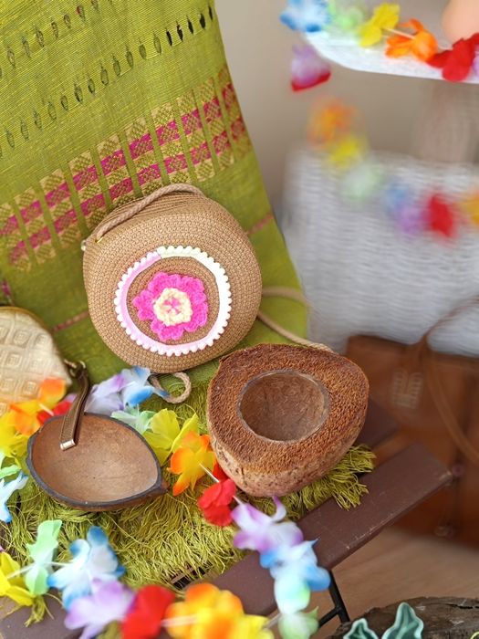 Torebka słomiana Boho etno folk