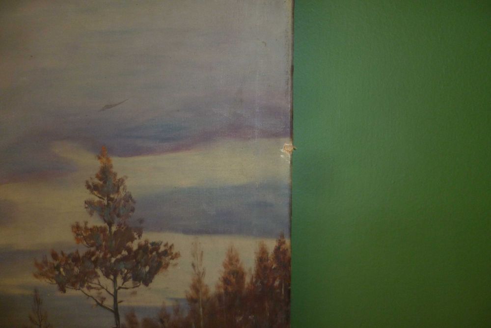 stary obraz na płótnie sygnowany 43x68 nr 3