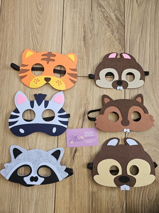 Дитяча детская маска з фетру тварин мишки корови коня зайця оленя тигр