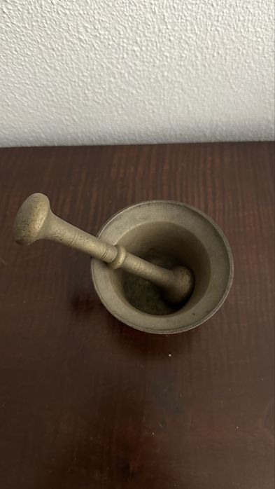 Almofariz com pilão vintage em cobre