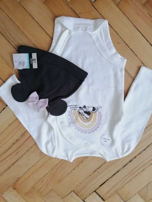 Nowe! Body + czapeczka Myszka Minnie 80