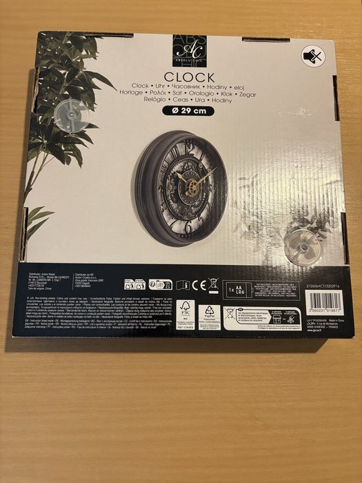 Relógio de parede analógico 29 cm