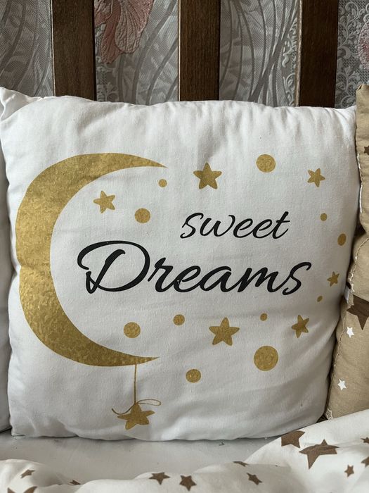 Комплект дитячої постільної білизни з бортиками та балдахіном