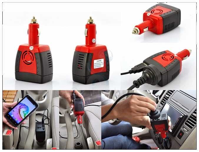 Conversor Inversor carro 12v para 220v 150w computador Telemovel NOVO