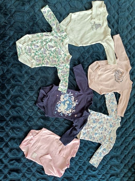 Paka ubrań 62-68 dziewczęce 3-6 mscy, George Cool Club body pajace