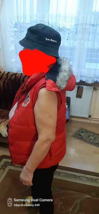 Bezrękawnik czerwony ocieplany M