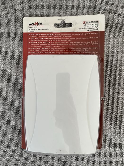 Zamel Bim-Bam GNT-921 gong dwutonowy nowy dzwonek do drzwi