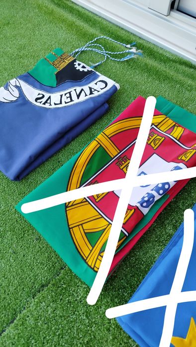 2 bandeiras tecido bordada ( 1,55 x 0,88 m )