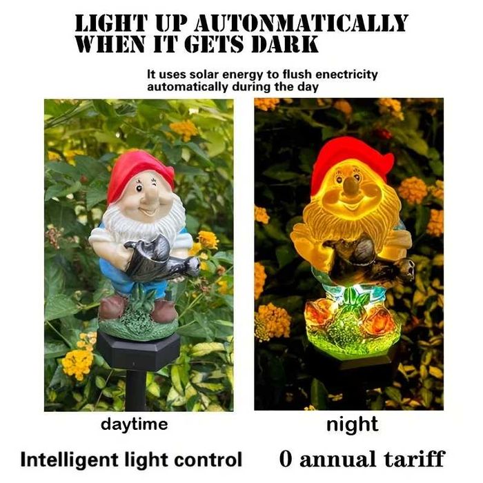 Ліхтар гном на сонячній батареї