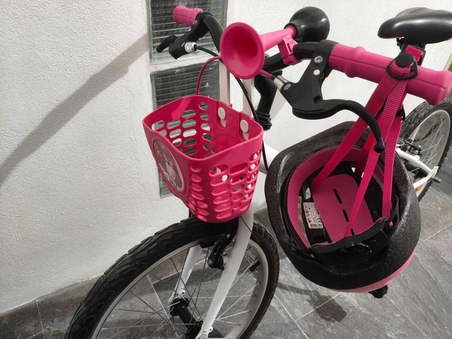 Bicicleta Criança B'Twin Mistigirl 320 Roda 20" + Cesto e Capacete