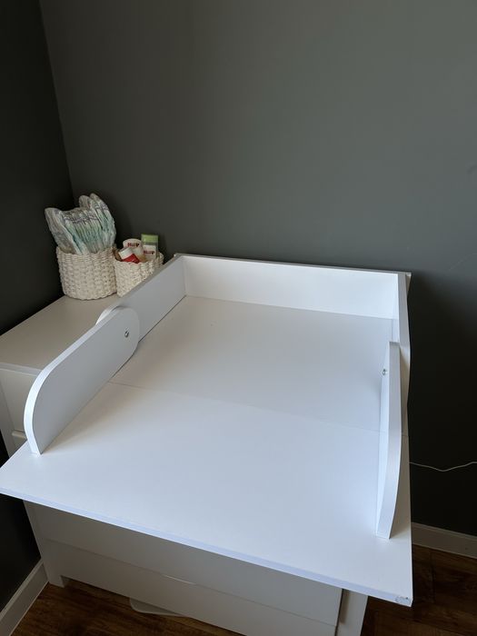 Пеленальний блок на комод (білий) + матрасик у подарунок