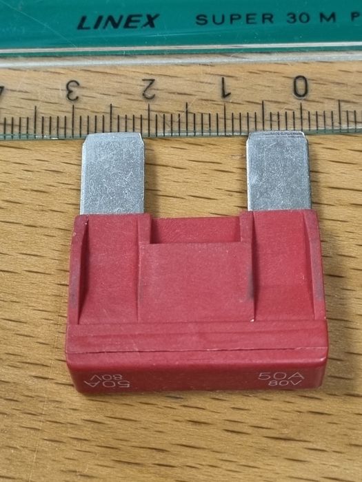 Bezpiecznik plytowy Maxi 50A 80V, 10 szt.