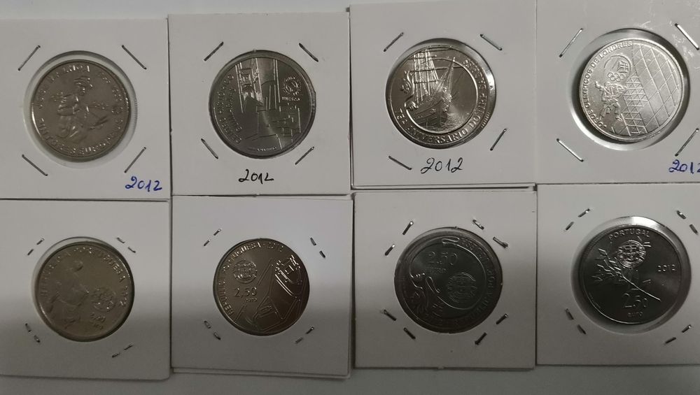 Conjunto das 4 Moedas de 2,5€ - Portugal 2012