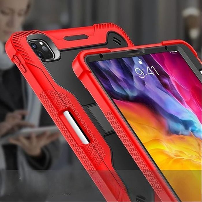 Pancerne Etui z Podstawką do iPad Air 5/4 Pro 11 2020/21 Czerwone