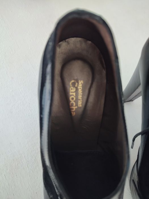 Botins Novos Tamanho 40 Salto Alto 12cm Compensado em Pele