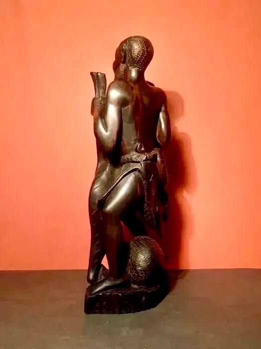 ARTE ANGOLANA - anos 70 - madeira nobre - 32x13x8 cm/s