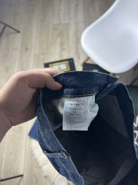Оригинал Джинсовые Шорты Carhartt Denim Shorts Dark Blue / Cargo Workwear Style 32 S-M