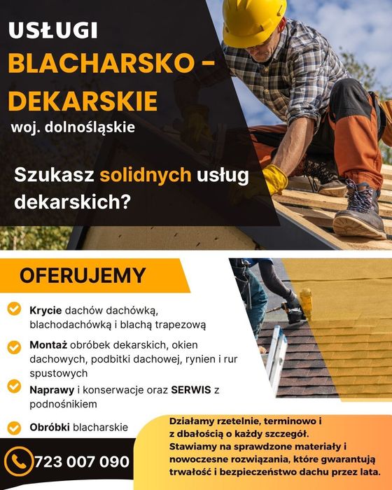 Kompleksowe usługi blacharsko -dekarskie, woj. dolnośląskie